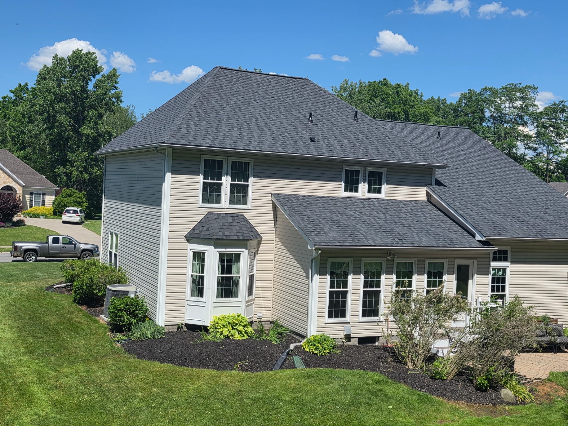 Fresh install — side & rear elevation